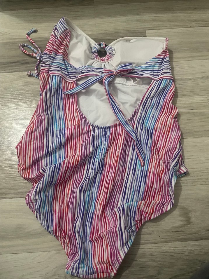 Renkli Piliseli Askılı Kadın Mayo - Görsel 2