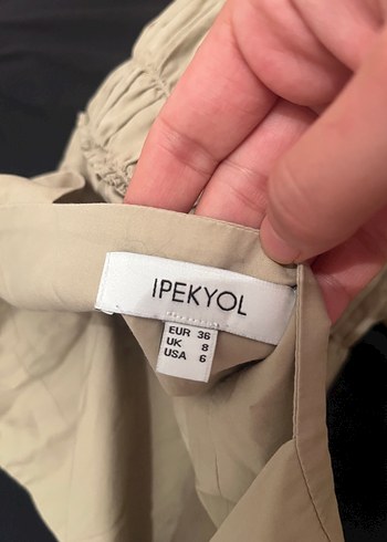 ipekyol Bej Keten Uzun Askılı Elbise