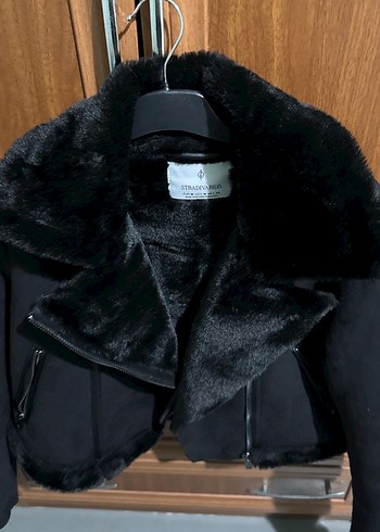 Siyah Süet Kadın Kürklü Ceket - Görsel 5