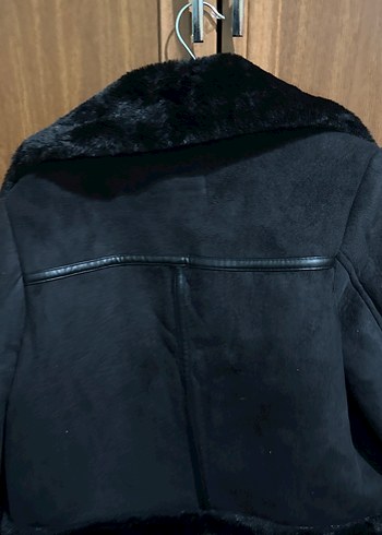 Siyah Süet Kadın Kürklü Ceket - Görsel 4