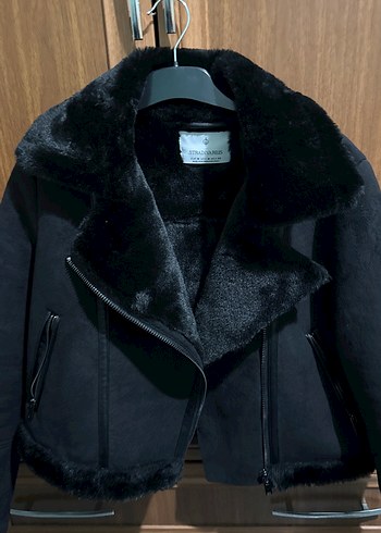 Siyah Süet Kadın Kürklü Ceket - Görsel 3