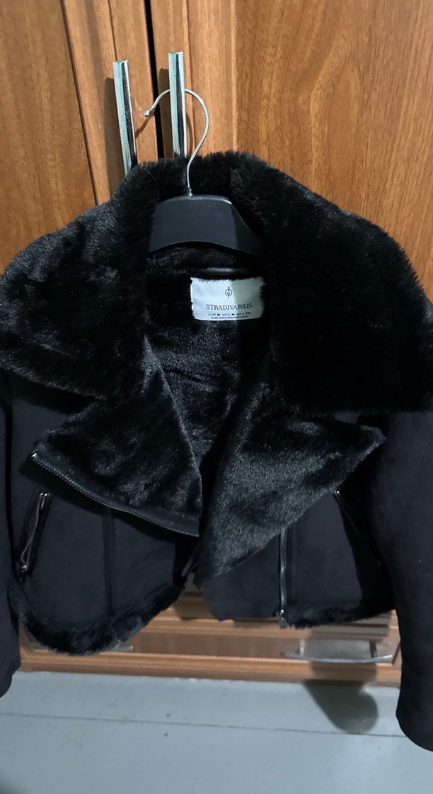 Siyah Süet Kadın Kürklü Ceket - Görsel 5