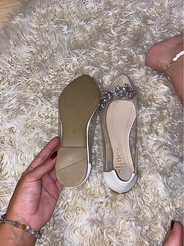 Shoes & More Taşlı şeffaf babet