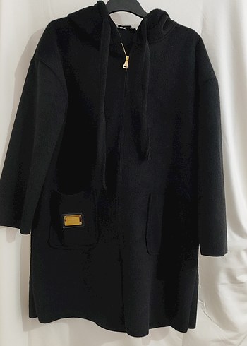 Siyah Fermuarlı Midi Kadın Kaban - Görsel 2