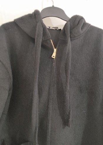 Siyah Fermuarlı Midi Kadın Kaban - Görsel 6