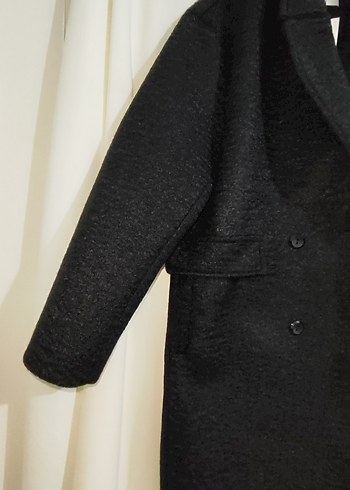 Siyah Çift Düğmeli Kaban - Görsel 2