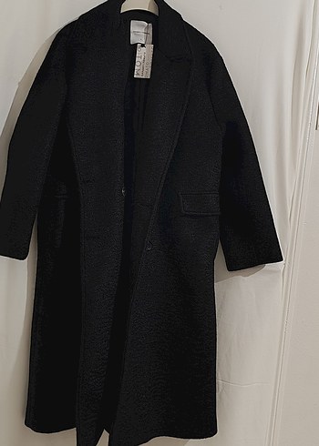 Siyah Çift Düğmeli Kaban - Görsel 9