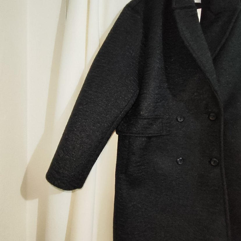 Siyah Çift Düğmeli Kaban - Görsel 2