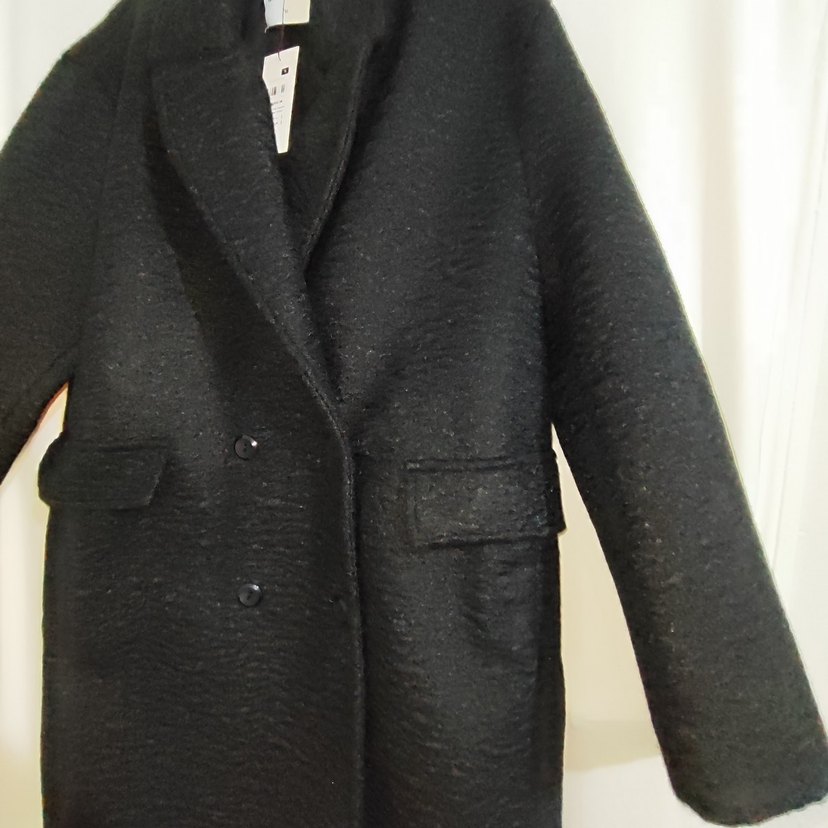 Siyah Çift Düğmeli Kaban - Görsel 3