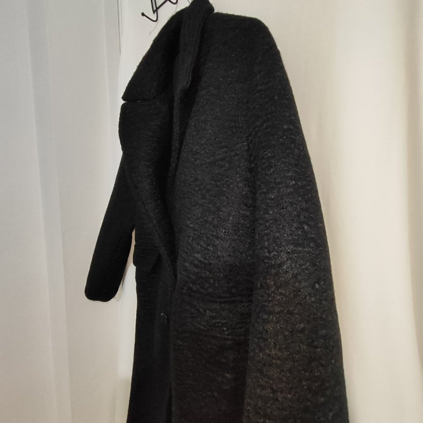 Siyah Çift Düğmeli Kaban - Görsel 4