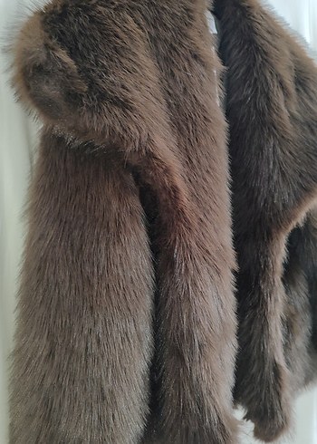 Kahverengi Kürklü Kadın Mont - Görsel 3