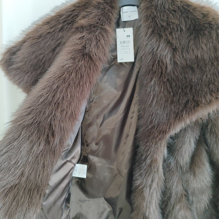 Kahverengi Kürklü Kadın Mont - Görsel 5