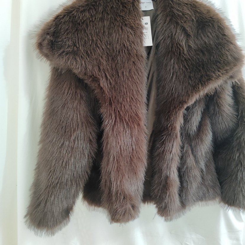 Kahverengi Kürklü Kadın Mont - Görsel 4