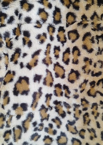 Leopar Desenli kürk mont - Görsel 3