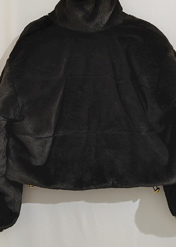 kahverengi Kürklü Yüksek Yakalı Kadın Ceket - Görsel 9