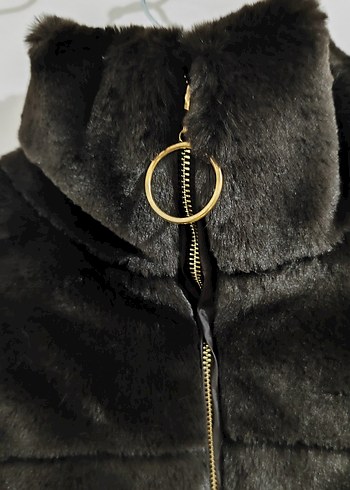 kahverengi Kürklü Yüksek Yakalı Kadın Ceket - Görsel 6