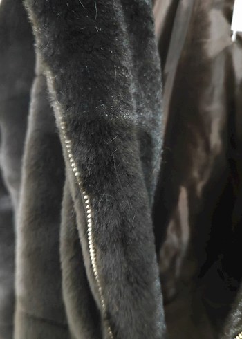 kahverengi Kürklü Yüksek Yakalı Kadın Ceket - Görsel 7