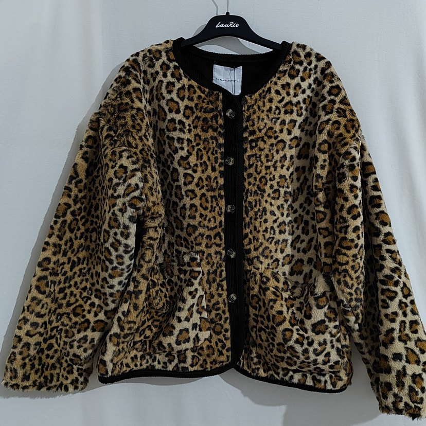 Leopar Desenli Suni Kürk Midi Ceket - Görsel 2