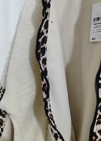 Leopar Detaylı Kahverengi Kadın Peluş Ceket - Görsel 7