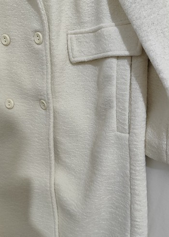 Bej Midi Kadın Klasik Düğmeli Kaban - Görsel 6