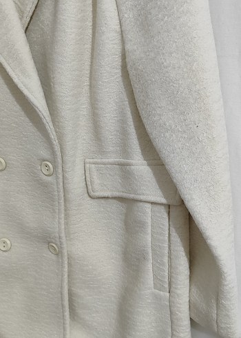 Bej Midi Kadın Klasik Düğmeli Kaban - Görsel 5