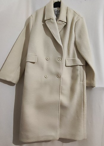 Bej Midi Kadın Klasik Düğmeli Kaban - Görsel 2