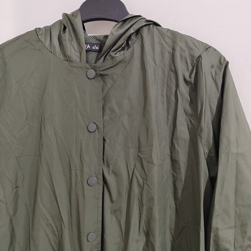 Kadın Haki Uzun Düğmeli Yağmurluk - Görsel 3