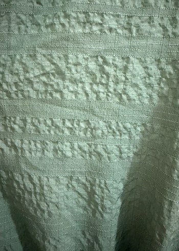 Uzun Kol, Düğmeli Yeşil Keten Elbise - Görsel 4