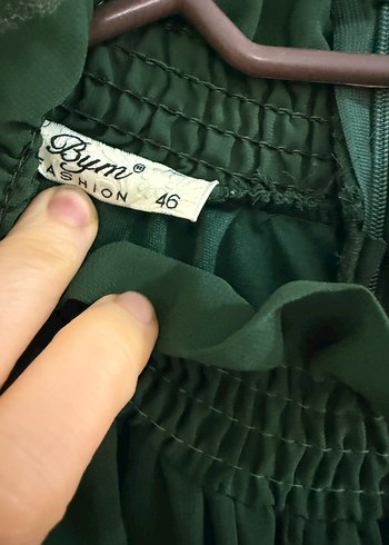 Uzun Yeşil şifon  Bohem Elbise - Görsel 5