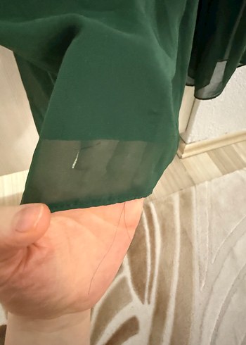 Uzun Yeşil şifon  Bohem Elbise - Görsel 3