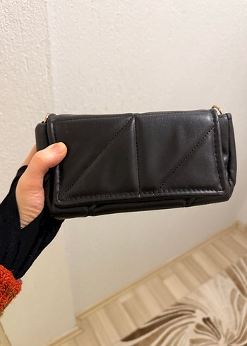 Zincir Detaylı Siyah Deri Kadın Çanta - Görsel 2