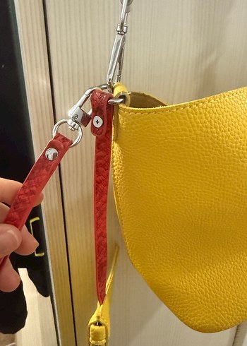 Sarı Deri Kadın Çanta - Görsel 4