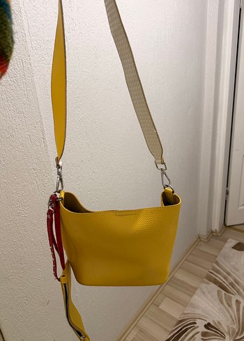 Sarı Deri Kadın Çanta - Görsel 2