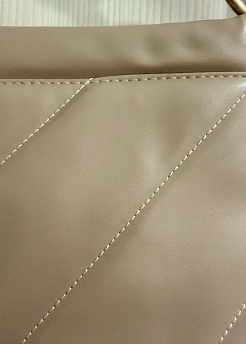 Bej Deri Kadın Omuz Çantası  Esra Merdoğlu - Görsel 3