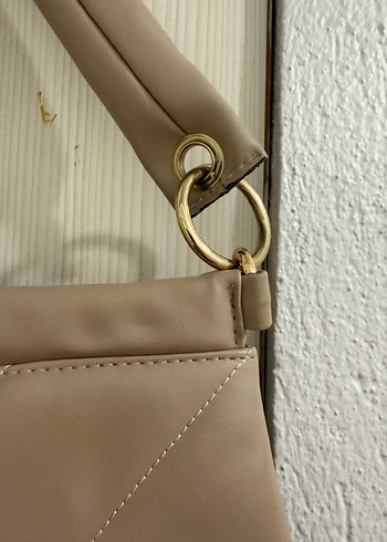 Bej Deri Kadın Omuz Çantası  Esra Merdoğlu - Görsel 2
