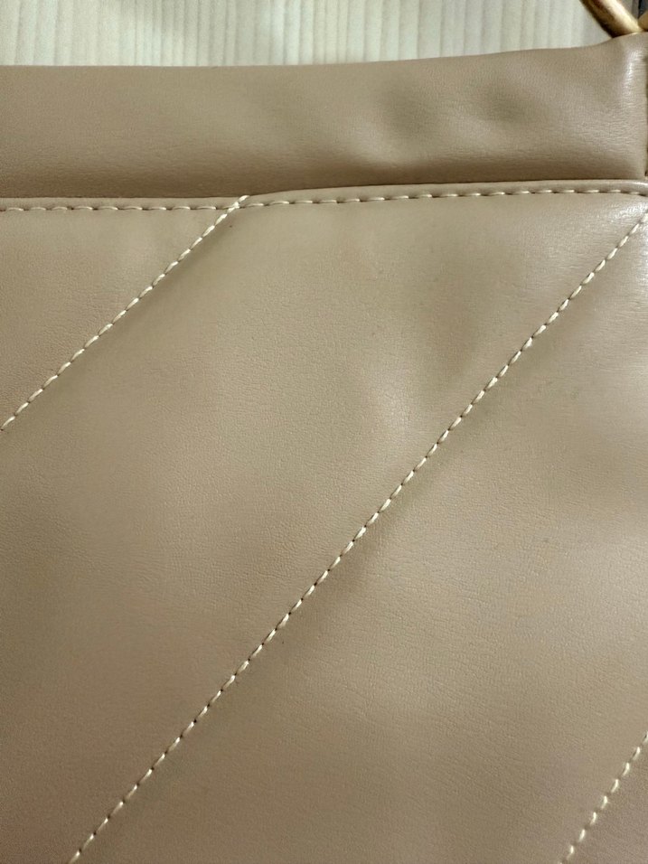 Bej Deri Kadın Omuz Çantası  Esra Merdoğlu - Görsel 3