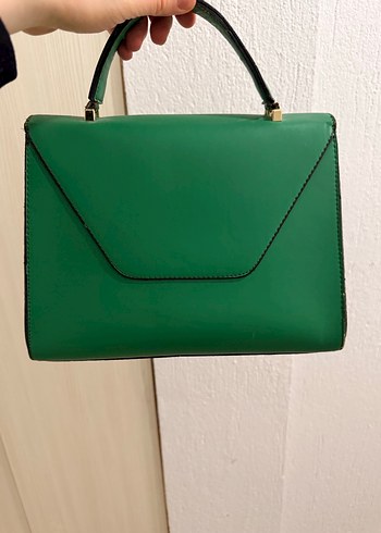 Yeşil Deri Tokalı Kadın Çanta - Görsel 5