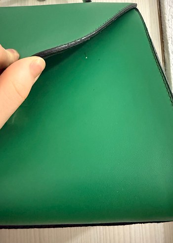 Yeşil Deri Tokalı Kadın Çanta - Görsel 4