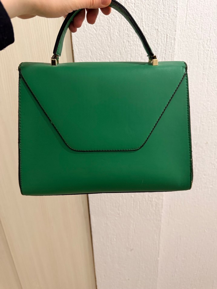 Yeşil Deri Tokalı Kadın Çanta - Görsel 5