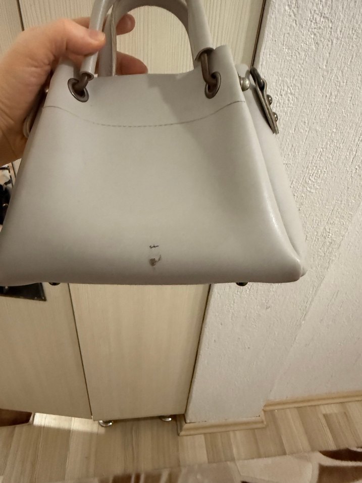 Gri Deri Kadın El Çantası - Görsel 3