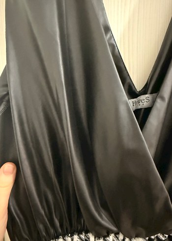 Pileli Siyah Ekose Uzun Elbise 40. 42 beden uyumlu - Görsel 6