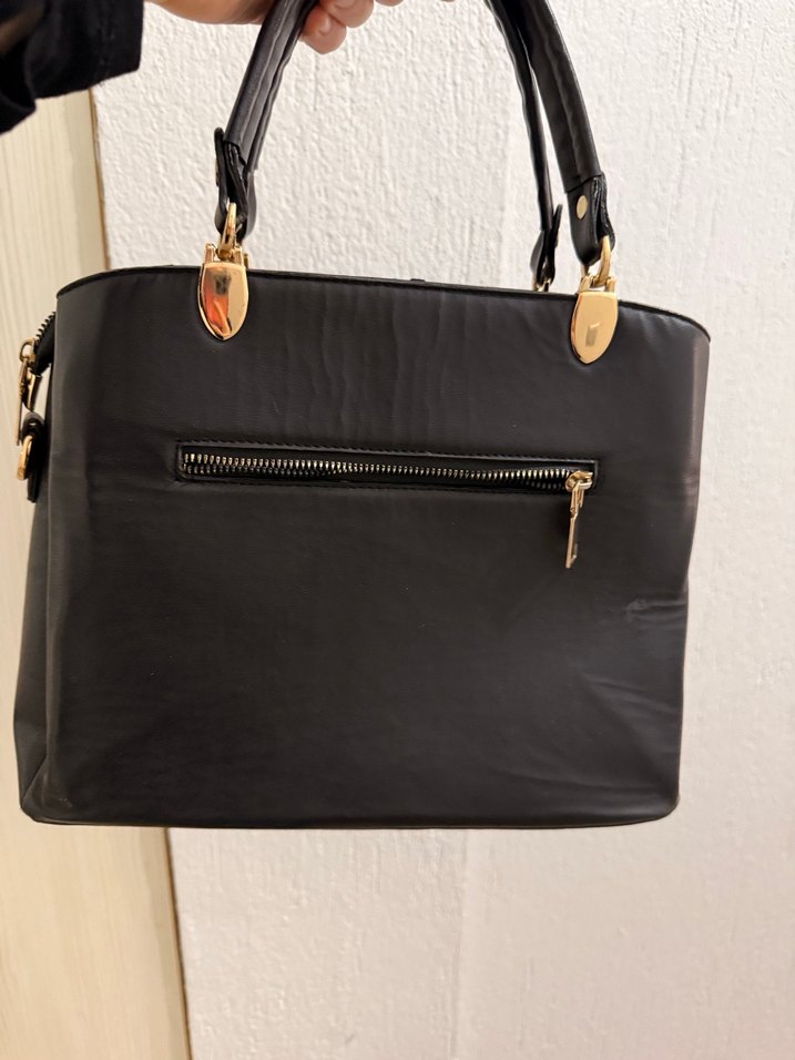 Kadın Siyah Deri el  Çantası - Görsel 3