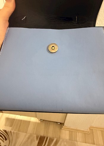 Mavi Deri Kadın Çanta - Görsel 2