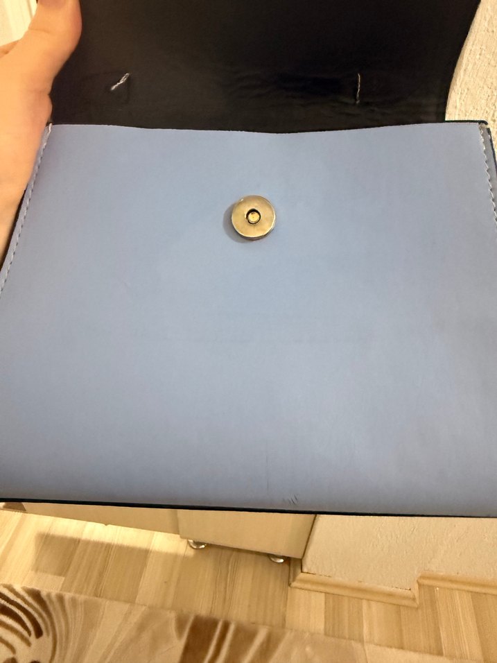 Mavi Deri Kadın Çanta - Görsel 2