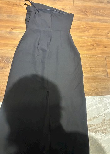 Siyah Uzun Drapeli Kadın Elbise - Görsel 5