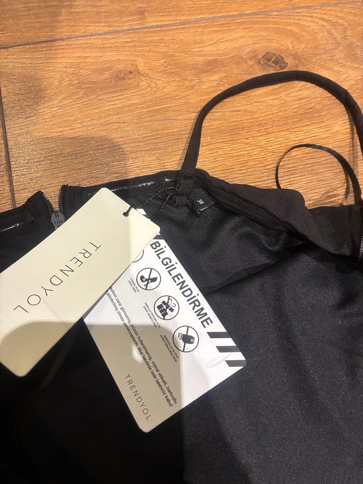 Siyah Uzun Drapeli Kadın Elbise - Görsel 3