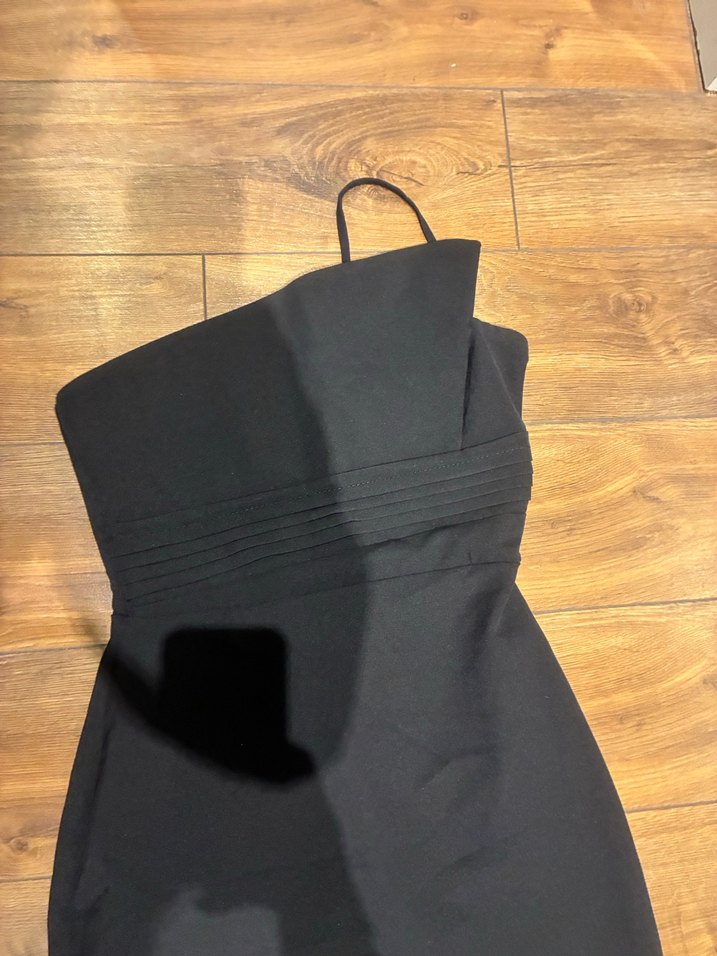 Siyah Uzun Drapeli Kadın Elbise - Görsel 2