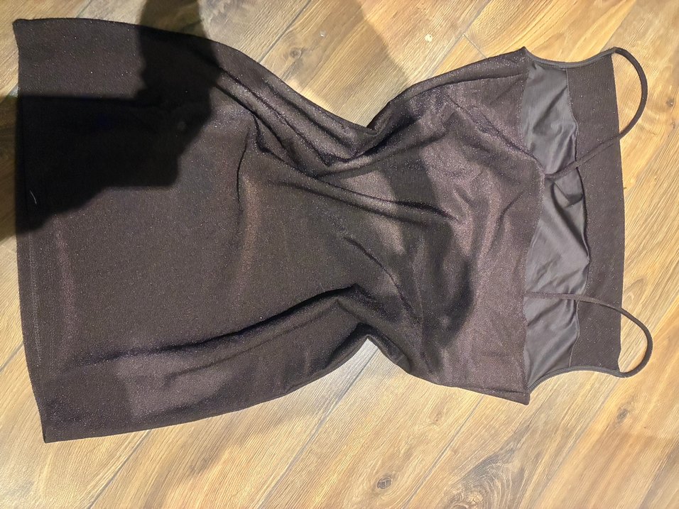 Drapeli Kahverengi Midi Abiye Elbise - Görsel 4