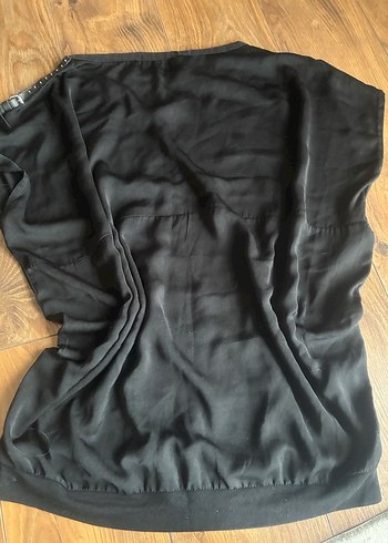 Siyah Rahat Kesim Triko Bluz - Görsel 4