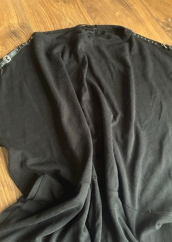 Siyah Rahat Kesim Triko Bluz - Görsel 3